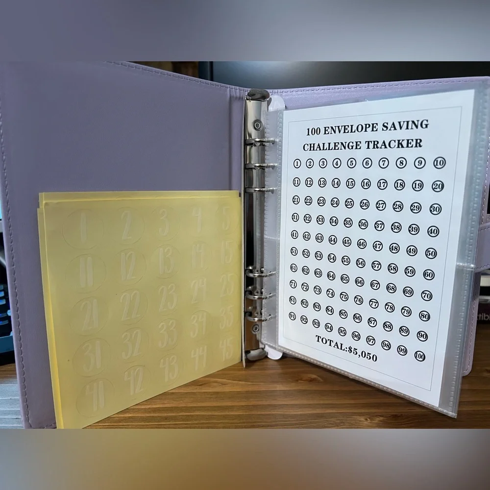 Lavender Savings Challenge Binder